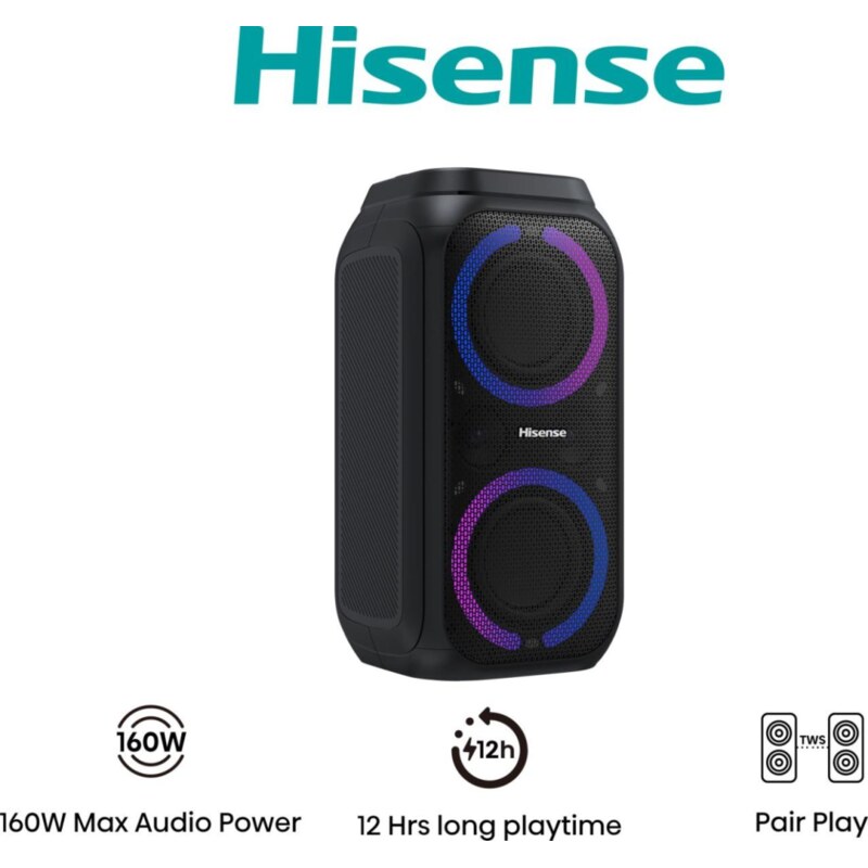 Hisense Party Rocket 160 Altavoz para fiestas Negro 160 W