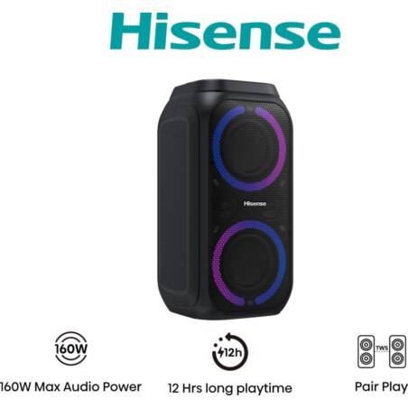 Hisense Party Rocket 160 Altavoz para fiestas Negro 160 W