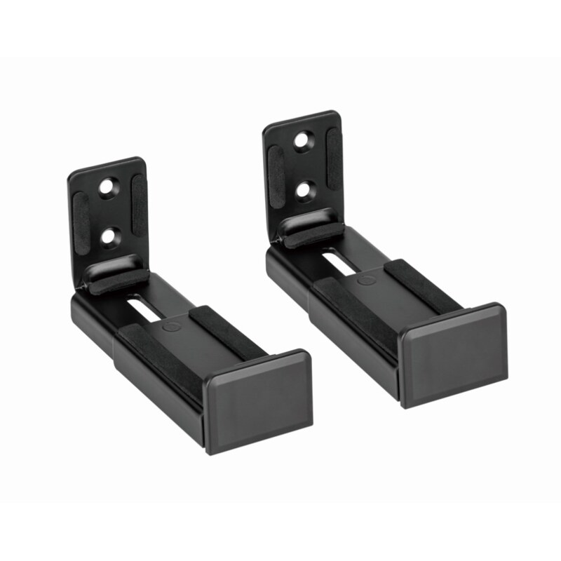 Gembird WM-SB-01 soporte de altavoz Pared Acrilonitrilo butadieno estireno (ABS), Acero Negro
