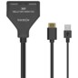 AISENS HDMI Duplicador 4K@30HZ 1×2 con Alimentación USB y Cable, Negro, 30 cm