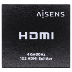 AISENS HDMI Duplicador 4k@30Hz 1x2 Con Alimentación, Negro