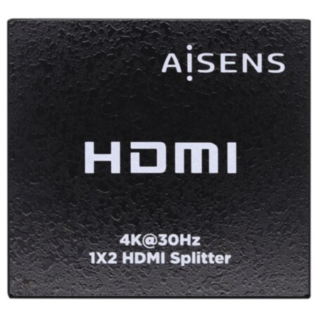 AISENS HDMI Duplicador 4k@30Hz 1x2 Con Alimentación, Negro