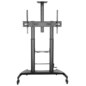 AISENS Soporte de Suelo ECO con Ruedas y Manivela, Bandeja para DVD y Soporte de Cámara para Monitor/TV 100Kg de 60-100, Negro