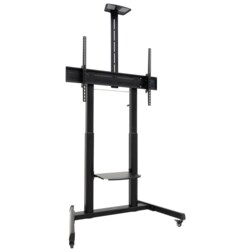 TooQ “AQUILES” Soporte de Suelo con Ruedas con Regulación de Altura para Pantallas 60"-100", Negro