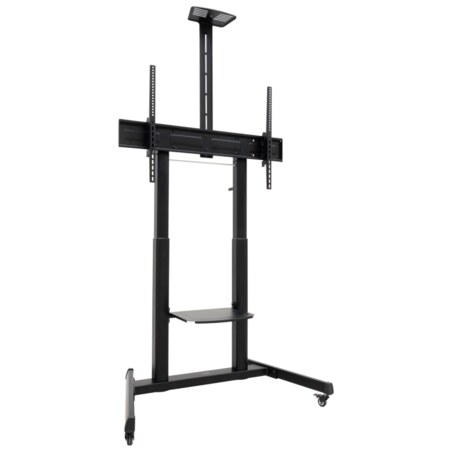 TooQ “AQUILES” Soporte de Suelo con Ruedas con Regulación de Altura para Pantallas 60"-100", Negro
