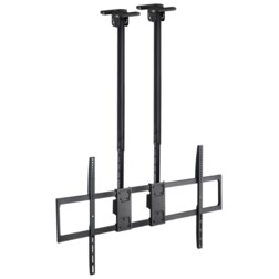 TooQ Soporte de Techo Extensible con doble mástil para Pantallas 60”-120", Negro