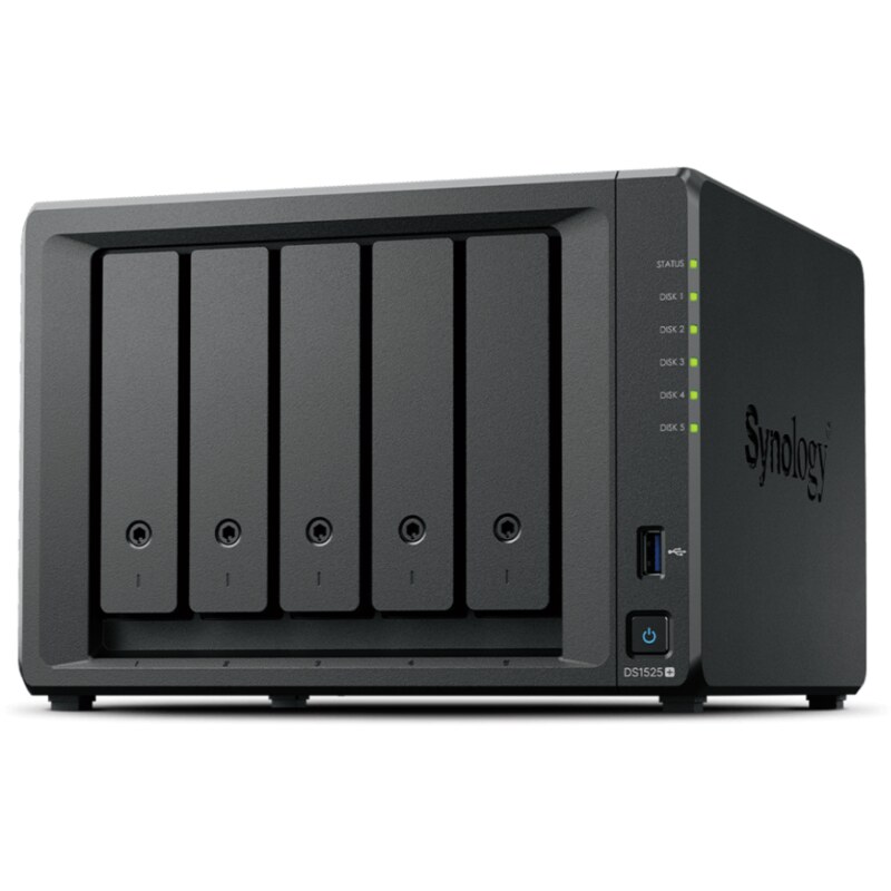 Synology DiskStation DS1525+ servidor de almacenamiento NAS Ryzen Embedded V1500B 8 GB DDR4 0 TB Negro