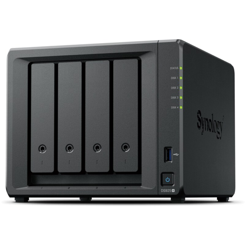 Synology DiskStation DS925+ servidor de almacenamiento NAS Ryzen Embedded V1500B 4 GB DDR4 0 TB Negro