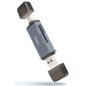 TooQ Lector de Tarjetas SD + TF, con entradas USB-C 3.0 + USB A, Color Gris