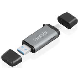 AISENS ASCR-2AC11-GR lector de tarjeta USB 3.2 Gen 1 (3.1 Gen 1) Type-A/Type-C