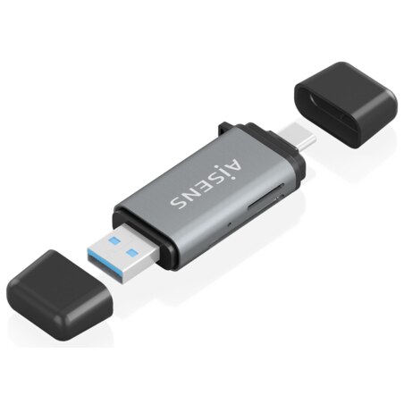 AISENS ASCR-2AC11-GR lector de tarjeta USB 3.2 Gen 1 (3.1 Gen 1) Type-A/Type-C