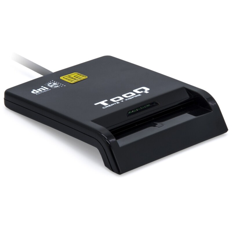 TooQ Lector de Tarjetas Inteligentes DNIe SIM USB-C, Negro