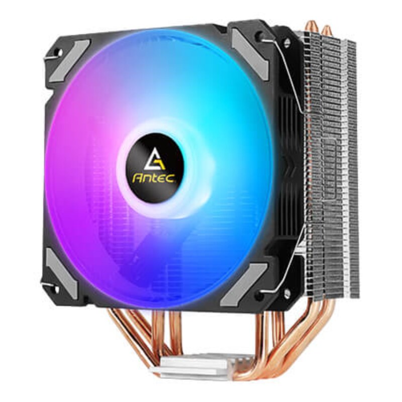 Antec A400i Conjunto de chips Refrigerador de aire 12 cm Negro, Cobre, Plata 1 pieza(s)