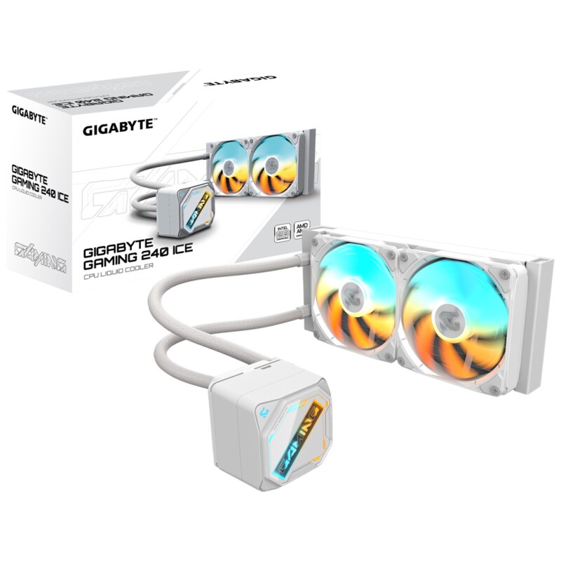 GIGABYTE GAMING 240 ICE Refrigeración Líquida para CPU - 2x120mm Ventiladores ARGB, mecanismo de enclavamiento deslizante, DAISY