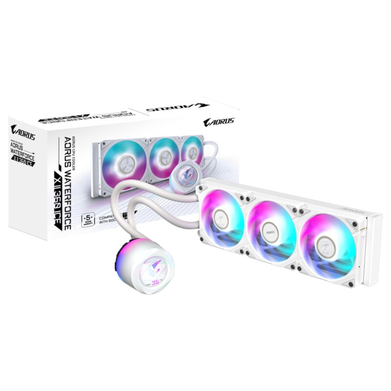 GIGABYTE AORUS WATERFORCE X II 360 ICE Procesador Sistema de refrigeración líquida todo en uno 12 cm Blanco