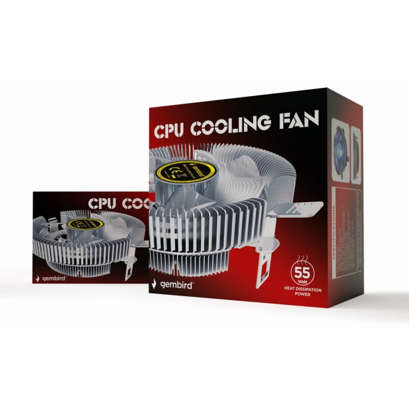 Gembird CPU-HURACAN-X40 sistema de refrigeración para ordenador Procesador Refrigerador de aire 9 cm Transparente