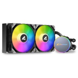 Sharkoon S70 rgb Carcasa del ordenador, Procesador Sistema de refrigeración líquida todo en uno 12 cm Negro 1 pieza(s)