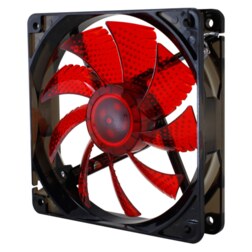 NOX Coolfan NXCFAN120LR sistema de refrigeración para ordenador Carcasa del ordenador Ventilador 12 cm Negro, Rojo