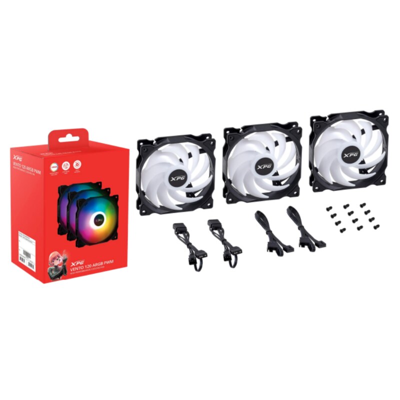 XPG VENTO 120 ARGB PWM Carcasa del ordenador Ventilador 12 cm 3 pieza(s)