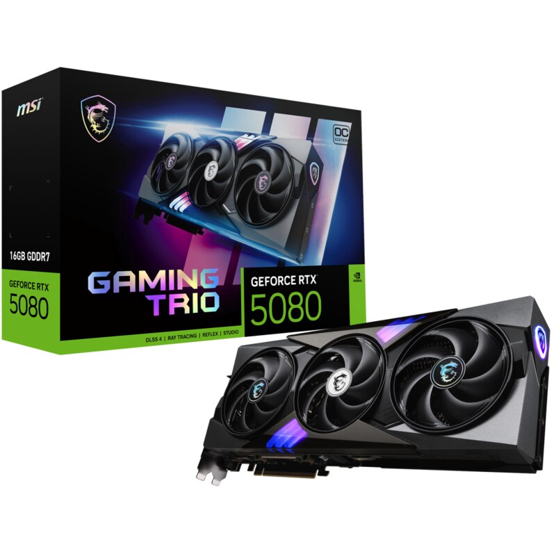 MSI GAMING GEFORCE RTX 5080 16G TRIO OC tarjeta gráfica NVIDIA 16 GB GDDR7