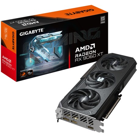 GIGABYTE Radeon RX 9060 XT GAMING 8G Tarjeta Gráfica - 8GB GDDR6, 128bit, PCI-E 5.0, 3130 MHz Frecuencia del núcleo, 2 x Display