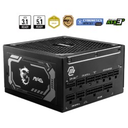 MSI MAG A1250GL PCIE5 unidad de fuente de alimentación 1250 W 24-pin ATX ATX Negro