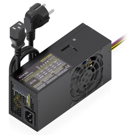 AISENS Fuente Alimentacion TFX 500W con Cable de Alimentacion OEM, Negra