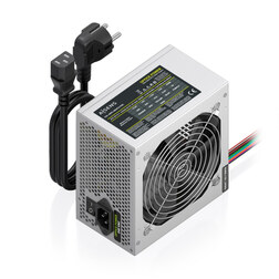AISENS Fuente Alimentacion ATX 500W con Cable de Alimentacion OEM, Plata