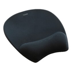 TooQ Alfombrilla para ratón ergonómica con reposamuñecas de Espuma Viscoelástica, Negro