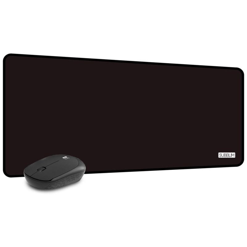 SUBBLIM Alfombrilla con Ratón Harmony Pack Mousepad XL + Wireless Mouse Black