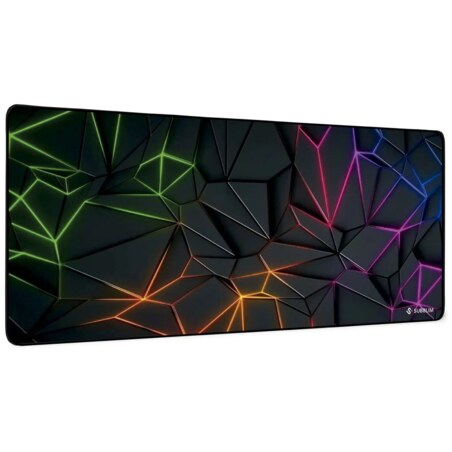 SUBBLIM Neon Obsidian XL Alfombrilla de ratón para juegos Negro, Multicolor
