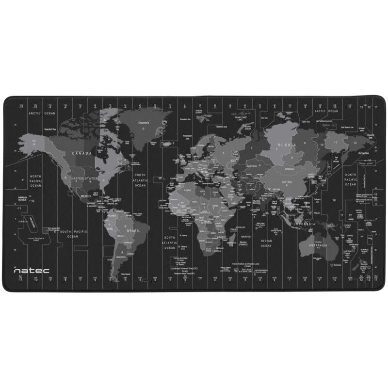NATEC Time Zone Map Maxi Negro, Gris