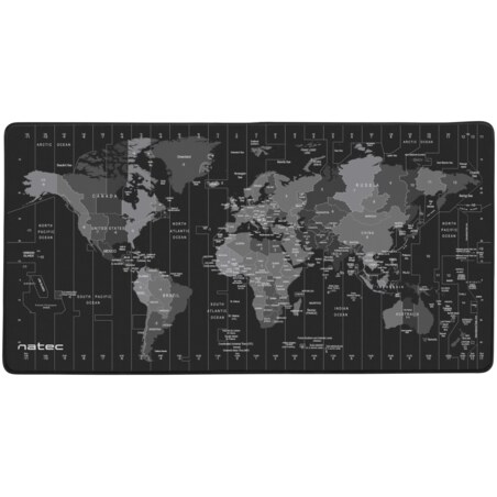 NATEC Time Zone Map Maxi Negro, Gris