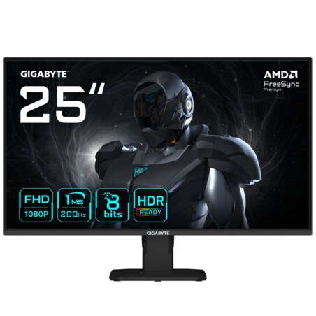 GIGABYTE GS25F2 Monitor Gaming 25" FHD - 1920 x 1080, 200Hz, 1ms, 300 cd/m², Display HDR 10, HDMI 2.0, DisplayPort 1.4