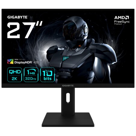 GIGABYTE G27Q3 Monitor Gaming 27” 2K QHD - 2560 x 1440, 320Hz, 1ms, 350 cd/m², FreeSync Premium, Display HDR400, HDMI 2.0, Displ