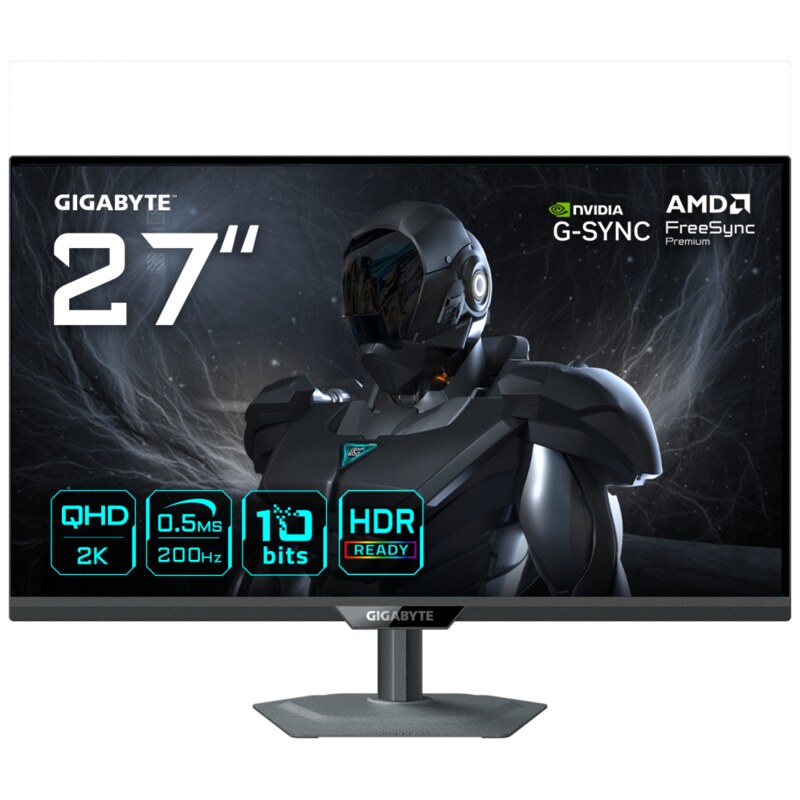 GIGABYTE G27Q20 Monitor Gaming 27” QHD - 2560 x 1440, 200Hz, 0.5ms, Compatible con G-Sync, FreeSync Premium, HDR10, HDMI 2.0, Di