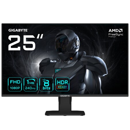 GIGABYTE GS25F2A Monitor Gaming 25" FHD - 1920 x 1080, 240Hz, 1ms, 300 cd/m², Display HDR 10, HDMI 2.0, DisplayPort 1.4