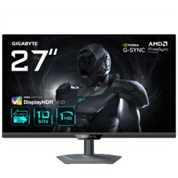 GIGABYTE G27U Monitor de juego 27” 4K UHD - Modo dual (4K 160Hz o FHD 320Hz), 3840 x 2160, 1ms, 350 cd/m², FreeSync Premium, Dis