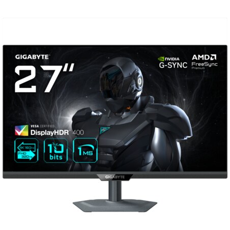 GIGABYTE G27U Monitor de juego 27” 4K UHD - Modo dual (4K 160Hz o FHD 320Hz), 3840 x 2160, 1ms, 350 cd/m², FreeSync Premium, Dis