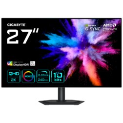 GIGABYTE GO27Q24G Monitor Gaming OLED 27” 2K QHD - 2560 x 1440, 240Hz, 0.03ms, 275 cd/m², FreeSync Premium, G-Sync Compatible, H
