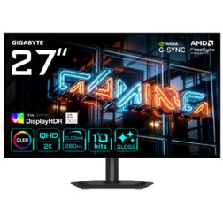 GIGABYTE MO27Q28GR Monitor Gaming WOLED Brillante 27” QHD - 2560 x 1440, 280Hz, 0.03ms, 335 cd/m², Display HDR True Black 500, H