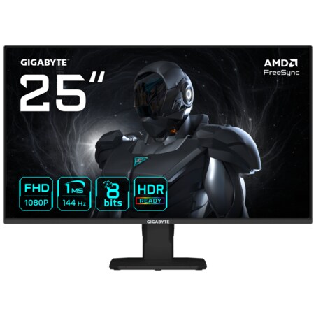 GIGABYTE GS25F14 Monitor Gaming FHD de 25” - 1920 x 1080, 144Hz, 1ms, 300 cd/m², Display HDR 10, HDMI 2.0, DisplayPort 1.2