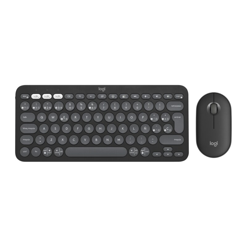 Logitech 920-012227 teclado Ratón incluido Universal RF Wireless + Bluetooth QWERTY Español Grafito