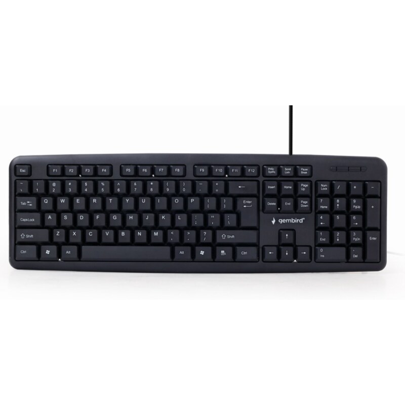 Gembird KB-U-103 teclado USB Inglés de EE. UU. Negro