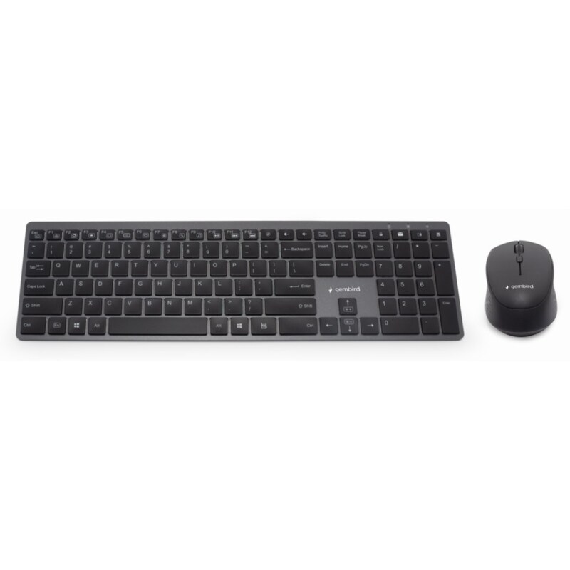 Gembird KBS-ECLIPSE-M500-ES teclado Ratón incluido Universal USB + Bluetooth QWERTY Inglés Negro