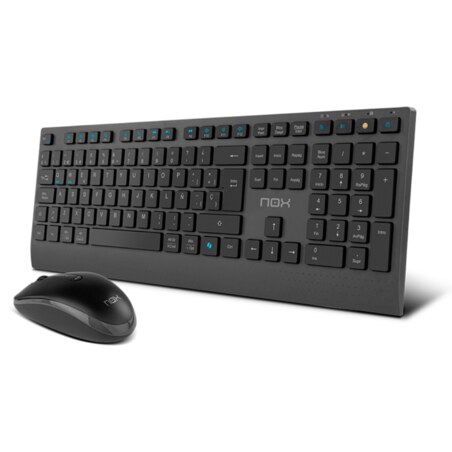 NOX NXLITEDUOSP teclado Ratón incluido Hogar RF Wireless + Bluetooth QWERTY Español Negro