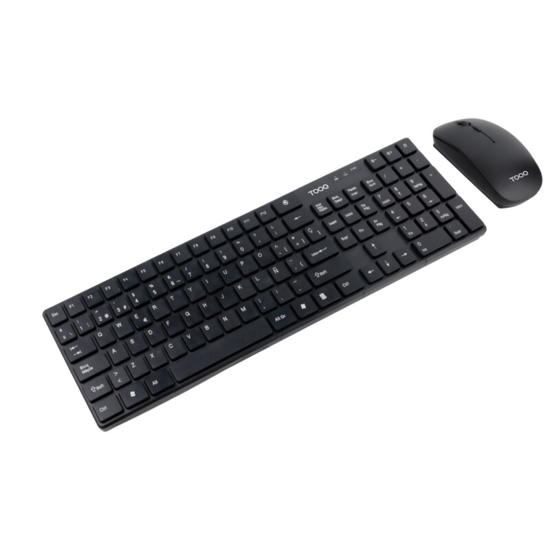 TooQ Teclado + Ratón slim inalámbricos, Negro
