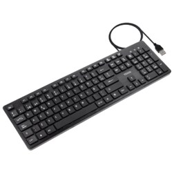 TooQ Teclado silencioso USB, 105 teclas, Negro