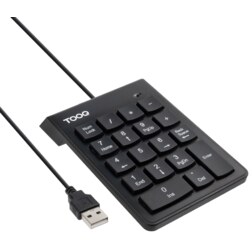 TooQ Teclado numérico USB, 19 teclas, Negro
