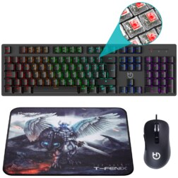 Hiditec Teclado Mecánico GK400 + Ratón Gaming Blitz + Alfombrilla T-Fenix
